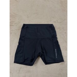 Gymreapers Gym shorts women's Large Black high-rise waist and side pockets EUC